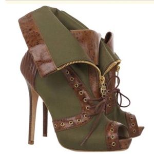 Alexander McQueen Peeptoe Booties